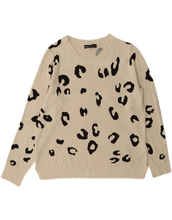 Maglione maglione con scollo a barca da donna Marks & Spencer UK 16 grande Beige