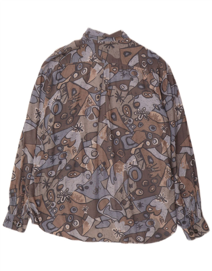 Camicia vintage da uomo XL grigia geometrica