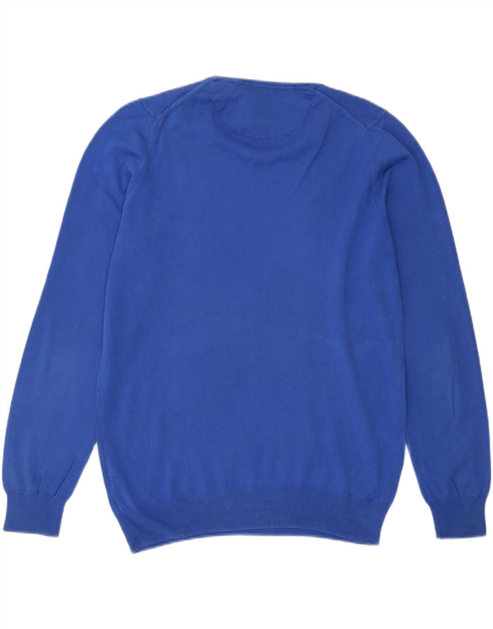 Maglione maglione girocollo da uomo Zara in cotone blu medio