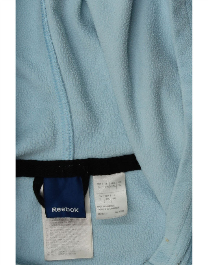 Giacca in pile con cappuccio Reebok da donna UK 18 XL blu poliestere