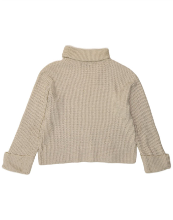 Maglione maglione a collo alto da uomo Marks & Spencer piccolo in poliammide bianco sporco