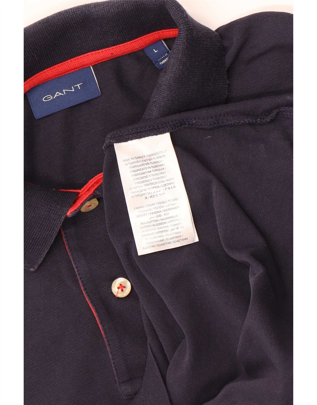 Polo da uomo Gant grande in cotone blu navy
