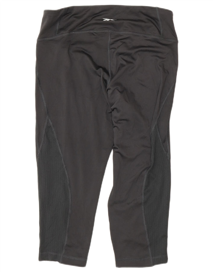 Leggings Capri Reebok da donna UK 16/18 Large Grigio Poliestere