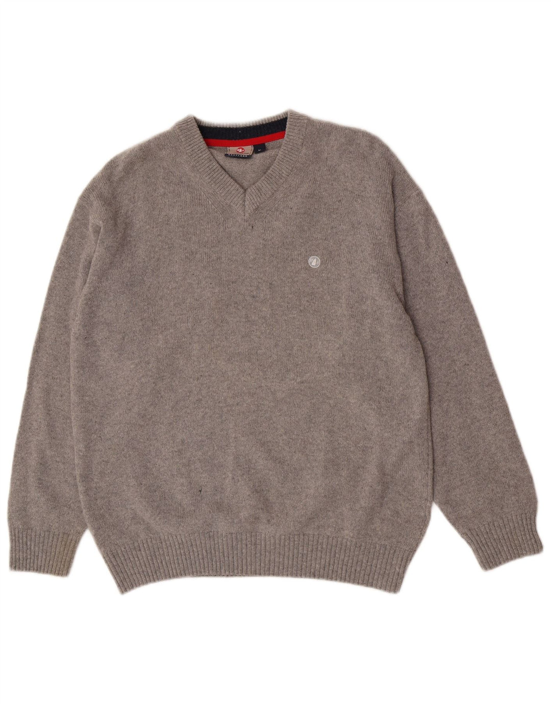 Maglione da uomo con scollo a V Murphy & Nye, grande lana grigia