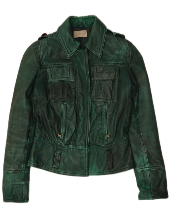 Giacca in pelle militare da donna Linea Emme UK 8 Small Verde