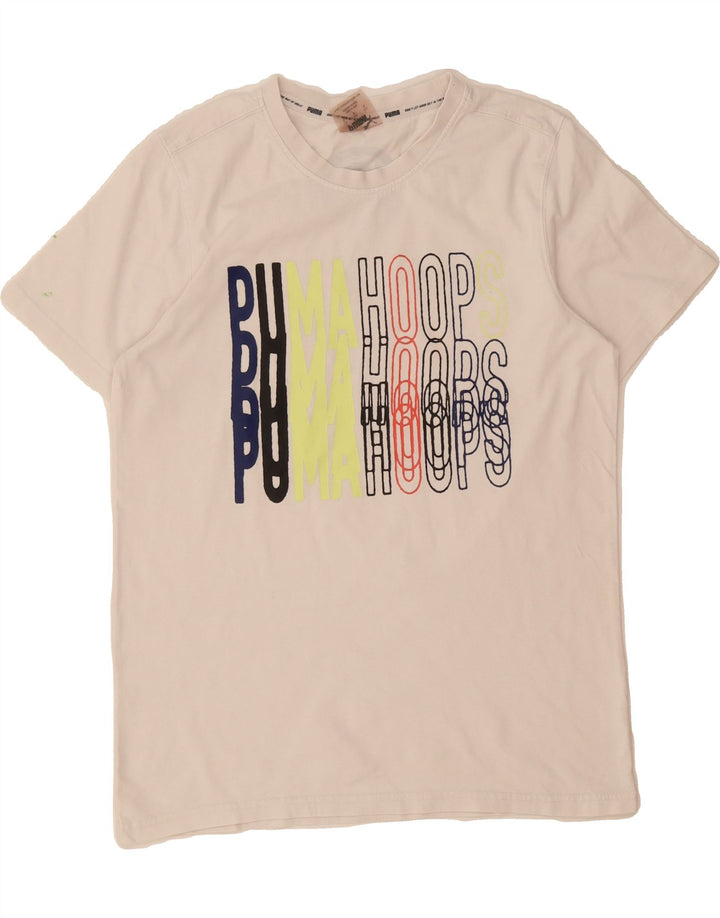 PUMA Mens Graphic T-Shirt Top Small White Vintage Puma and Second-Hand Puma from Messina Hembry 