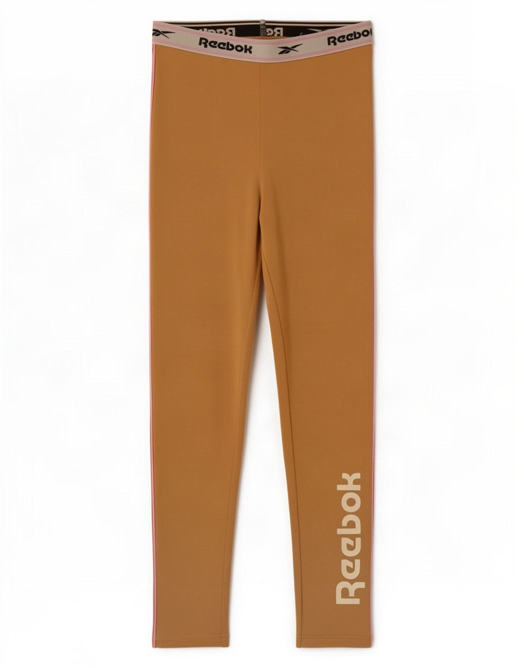 Leggings grafici Reebok per ragazze 8-9 anni Poliestere color block beige