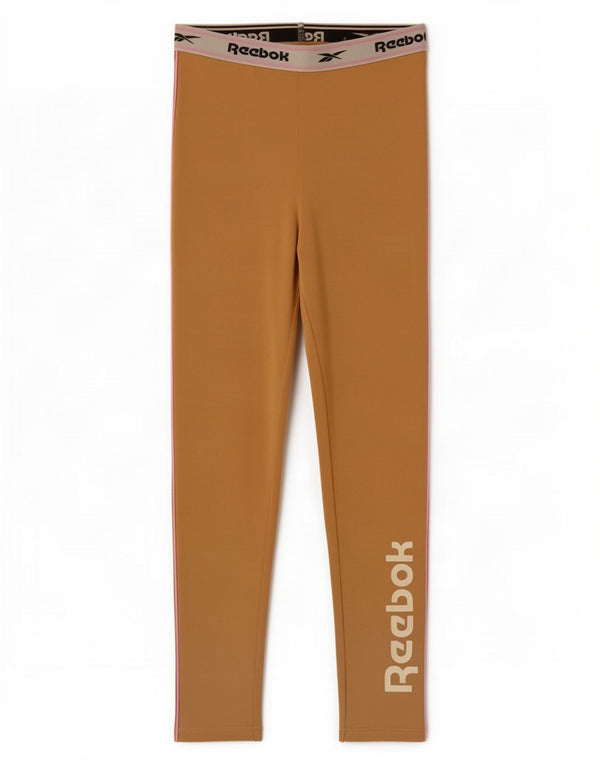 Leggings grafici Reebok per ragazze 8-9 anni Poliestere color block beige