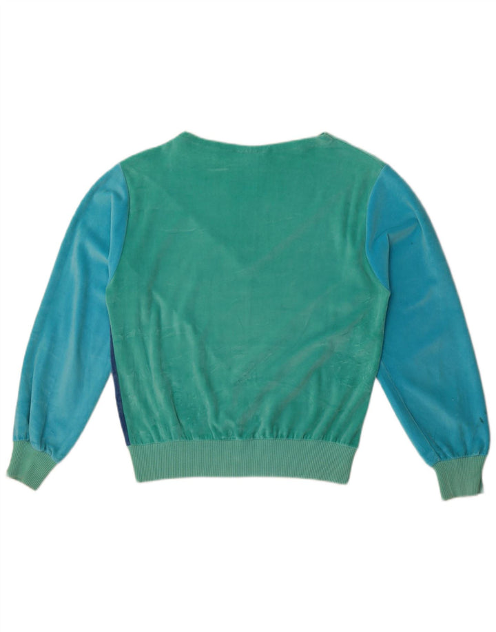 Codice Felpa in velluto da donna Maglione UK 12 Cotone color block blu medio