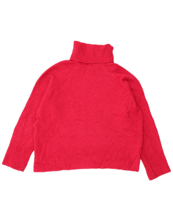 Maglione maglione a collo alto da donna Zara UK 16 grande acrilico rosso