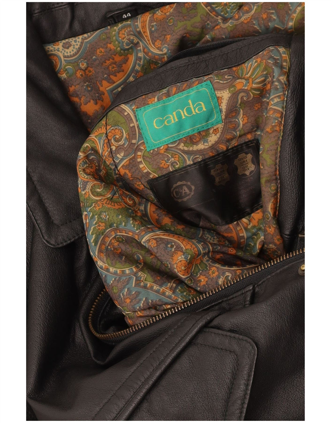 Giacca in pelle da uomo CANDA UK 44 2XL Pelle nera