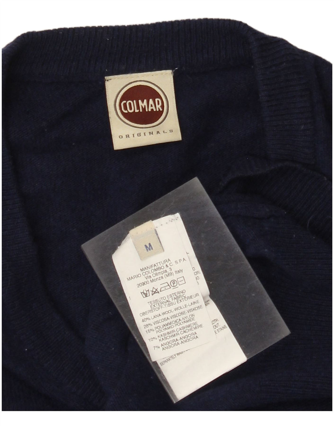 Maglione maglione con scollo a V da donna Colmar UK 14 Lana blu navy media