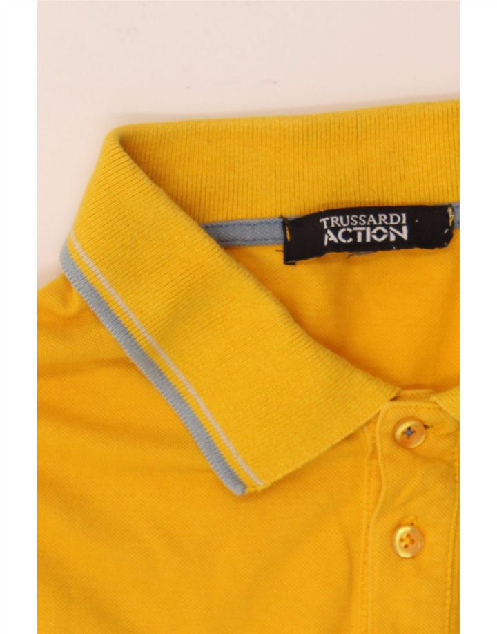 TRUSSARDI Mens Polo Shirt Medium Yellow Cotton Vintage Trussardi and Second-Hand Trussardi from Messina Hembry 
