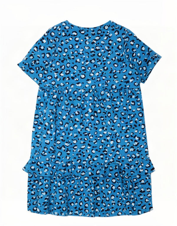 Abito a strati da donna Marks & Spencer UK 24 4XL Viscosa blu con stampa animalier