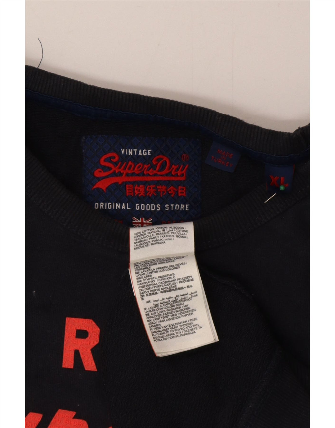 Felpa grafica da uomo Superdry Jumper XL blu navy in cotone