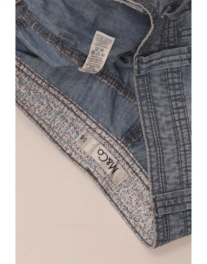 Bermuda da donna M&Co UK 14 Large W32 Blu Cotone