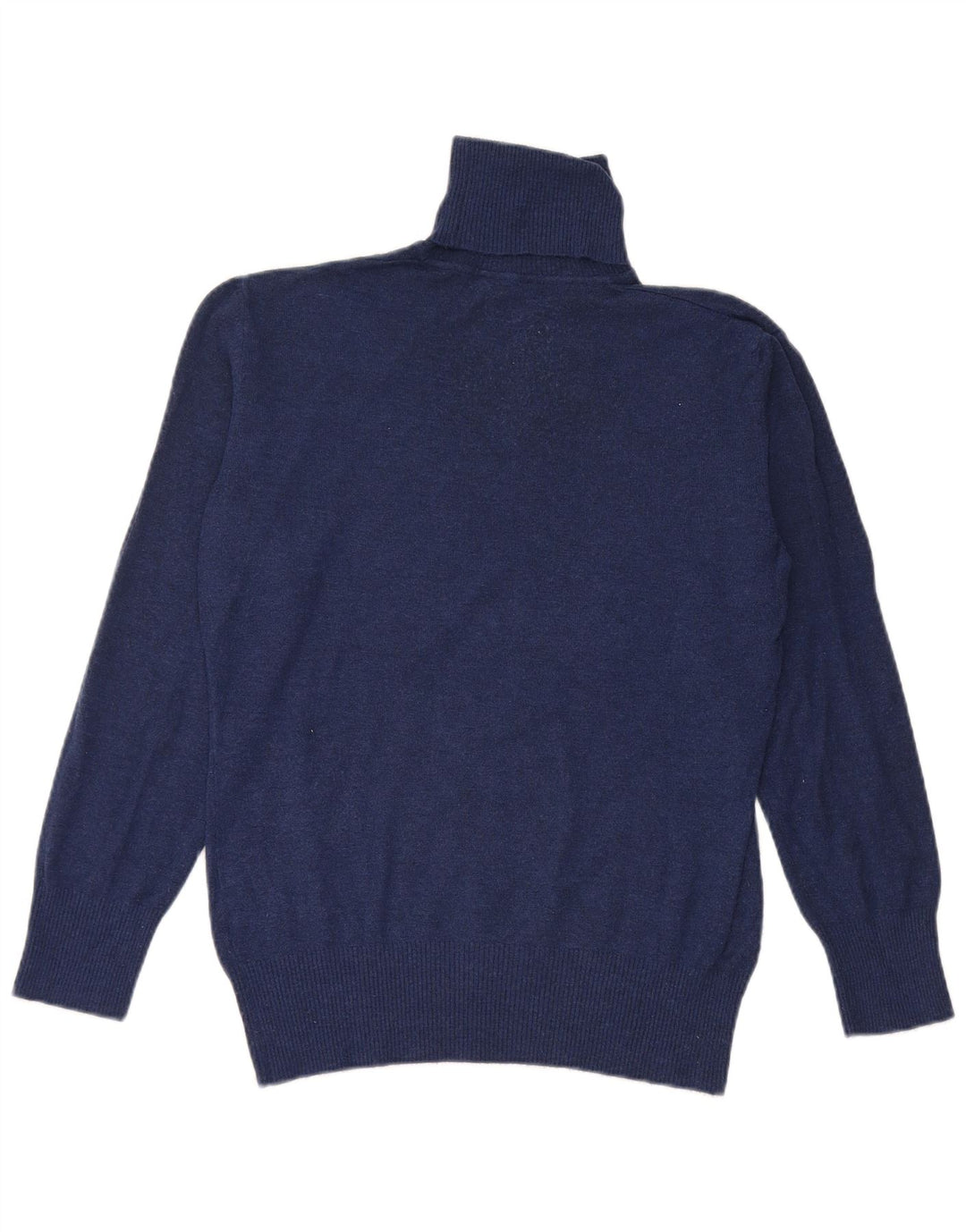 BYBLOS maglione da donna con collo alto UK 14 grande acrilico blu navy