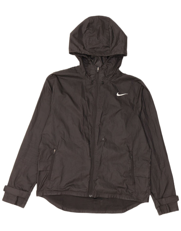 Giacca antipioggia con cappuccio da donna Nike UK 14 medio nero poliestere