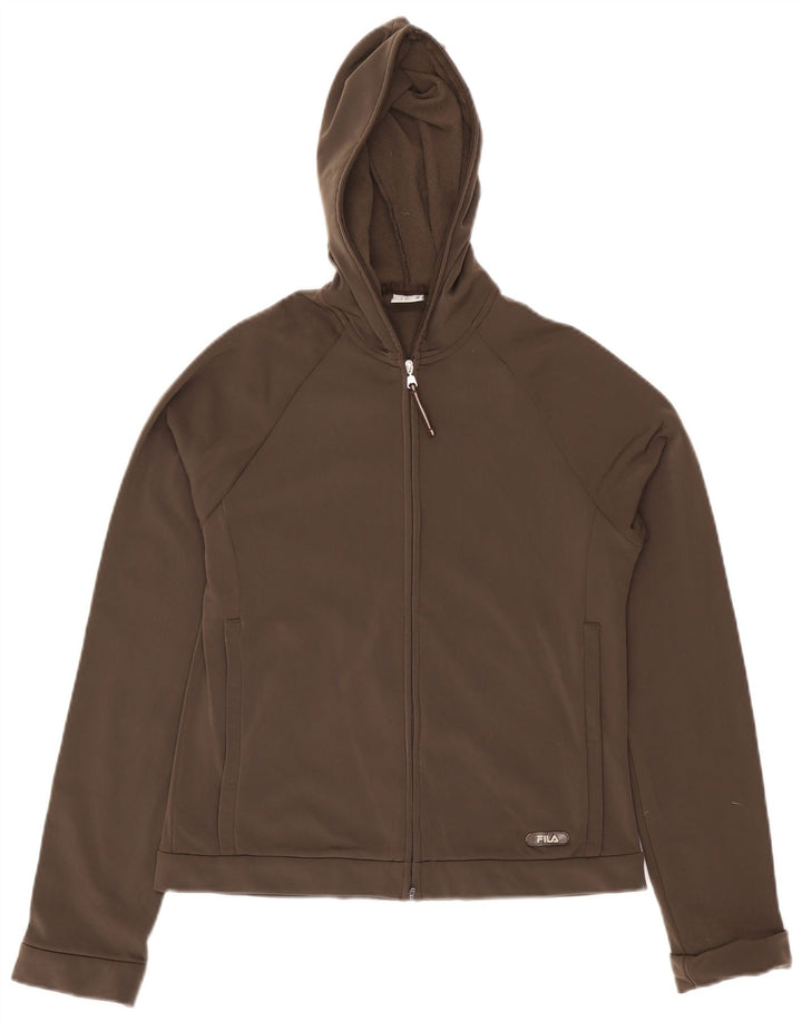 Felpa con cappuccio e zip da donna Fila UK 12 Marrone medio