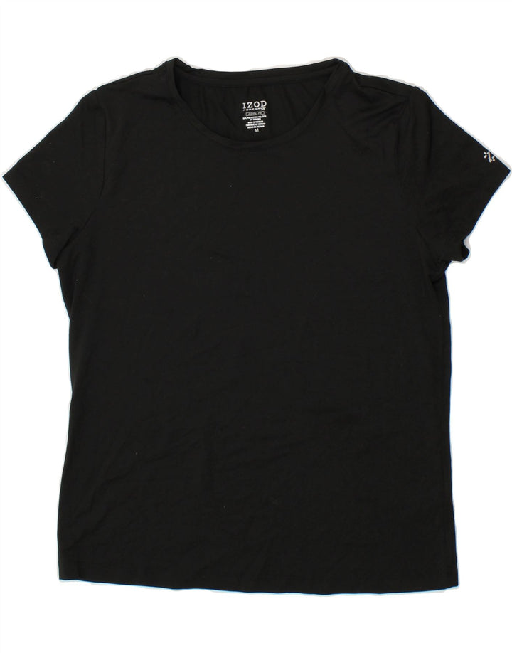 IZOD Womens T-Shirt Top UK 14 Medium Black Polyester Vintage Izod and Second-Hand Izod from Messina Hembry 