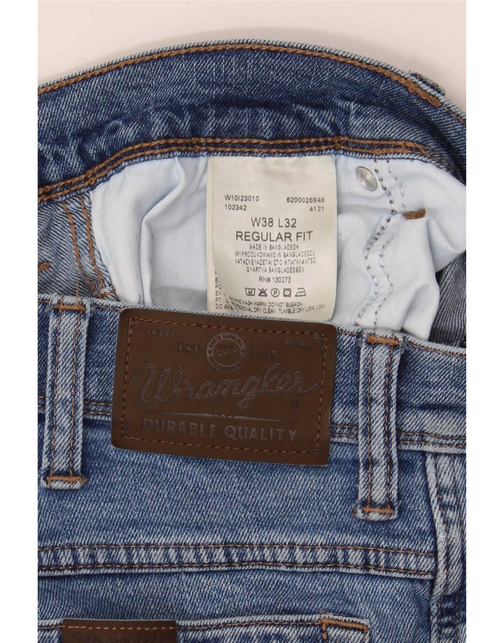 Jeans dritti da uomo Wrangler vestibilità regolare W38 L32 cotone blu