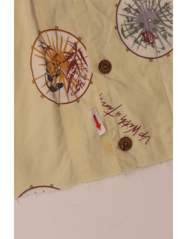 Tommy Bahama Camicia da uomo a maniche corte con motivo astratto Giallo medio Spiaggia