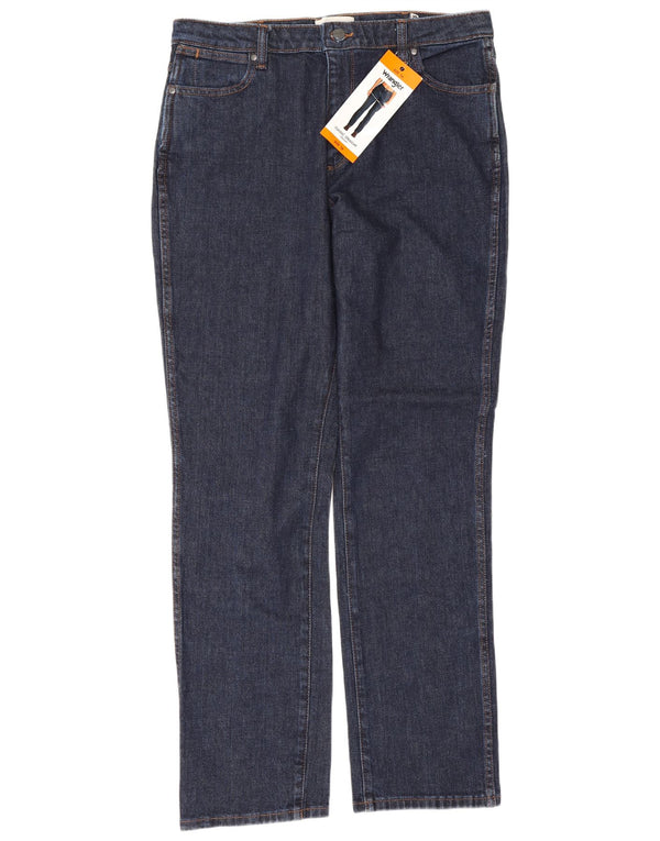 Jeans dritti a vita alta da donna Wrangler US 16 2XL W34 L32 Blu navy