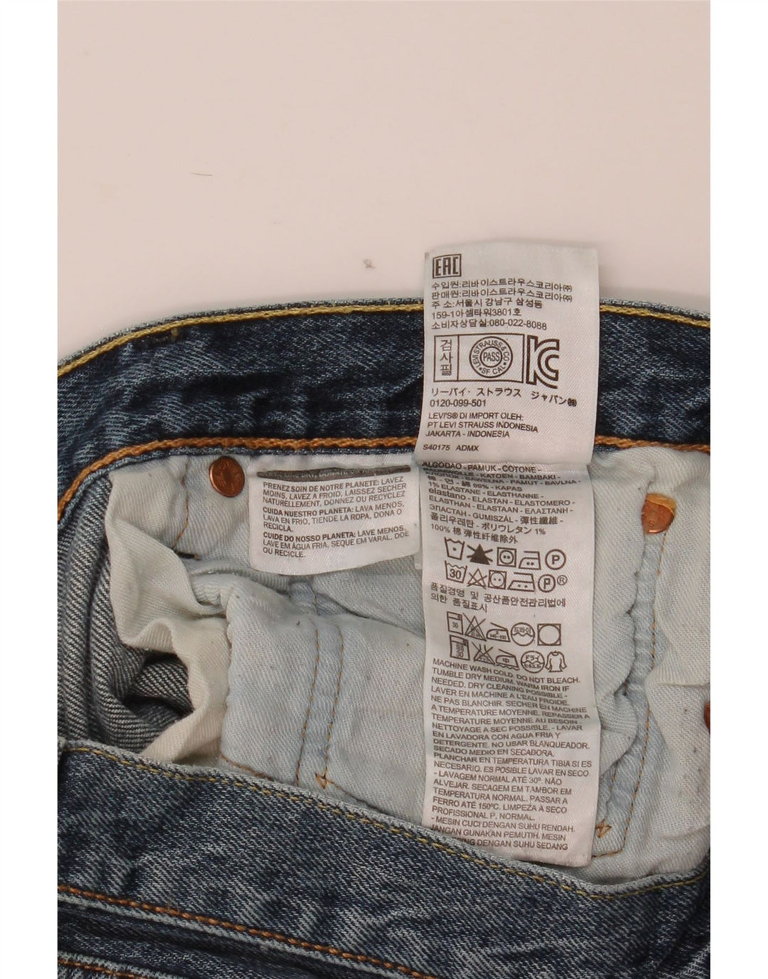 Levi's Uomo 501 Jeans dritti W32 L30 Cotone Blu
