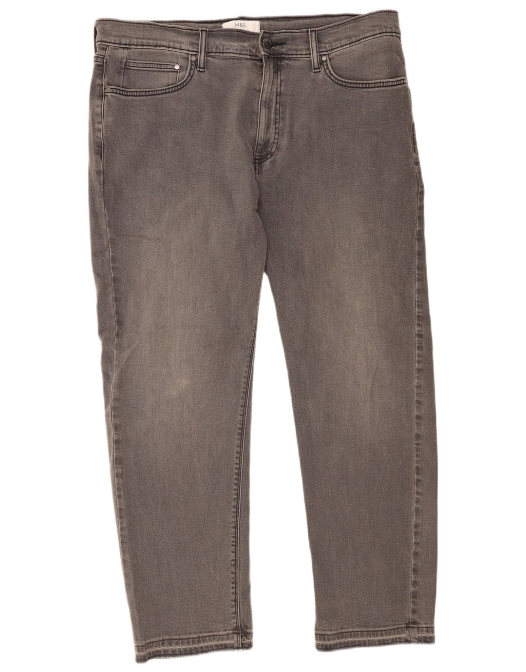 Jeans dritti da uomo Marks & Spencer W36 L29 cotone grigio