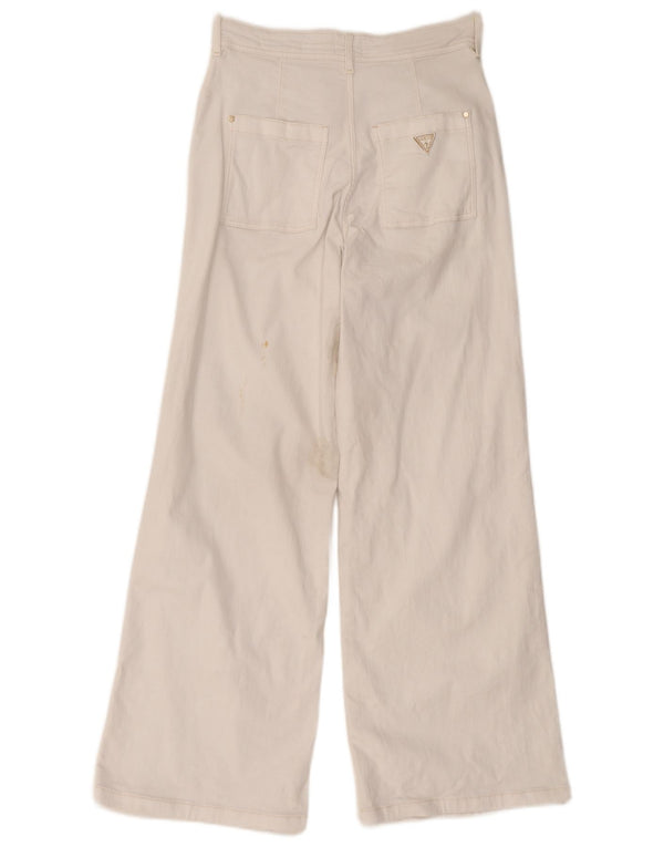 Pantaloni chino Guess Dakota da donna a vita alta, vestibilità comoda, W28 L28 bianchi
