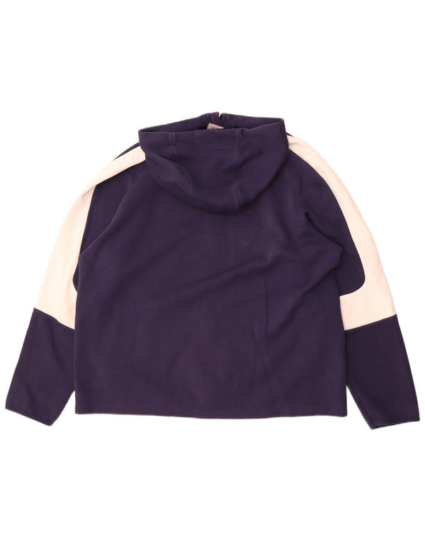 Felpa con cappuccio e zip da uomo Puma 2XL in cotone color block blu navy