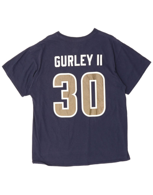 MAJESTIC T-shirt grafica da uomo Todd Gurley II Top XL in cotone blu navy