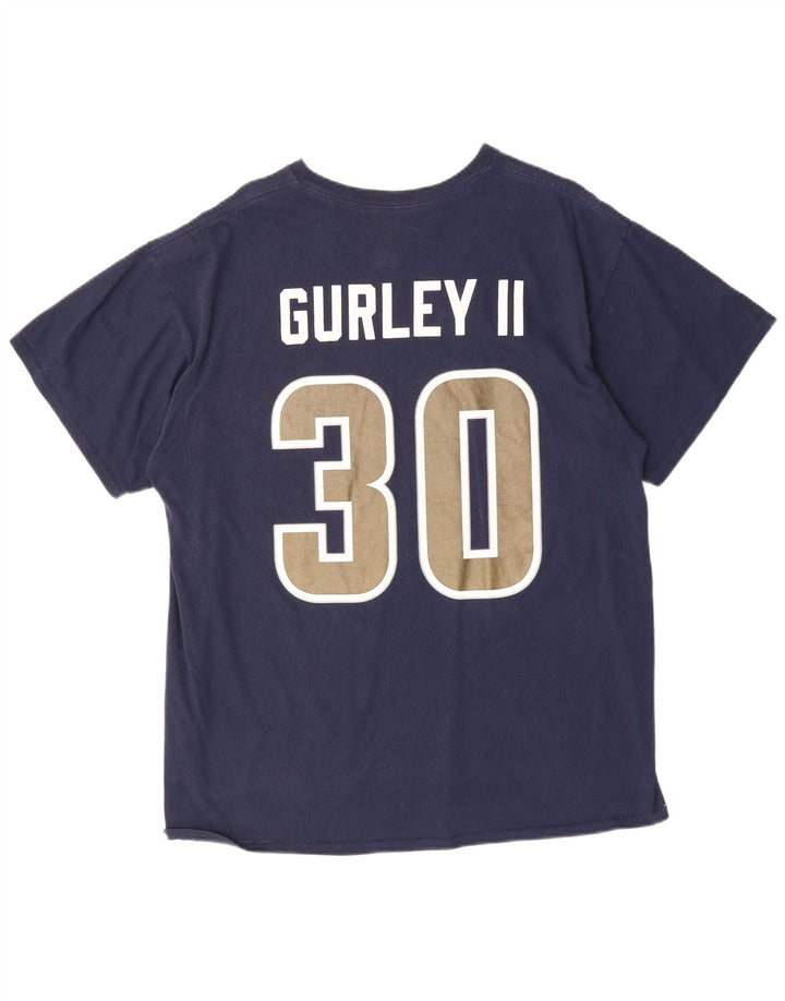 MAJESTIC T-shirt grafica da uomo Todd Gurley II Top XL in cotone blu navy