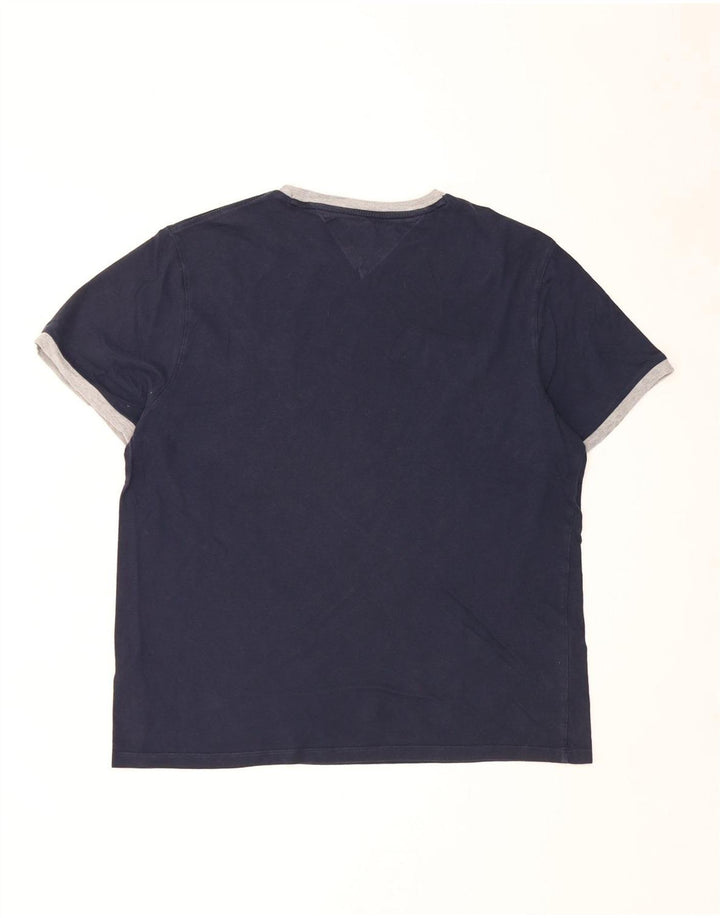 T-shirt grafica da uomo Tommy Hilfiger Top in cotone blu navy medio