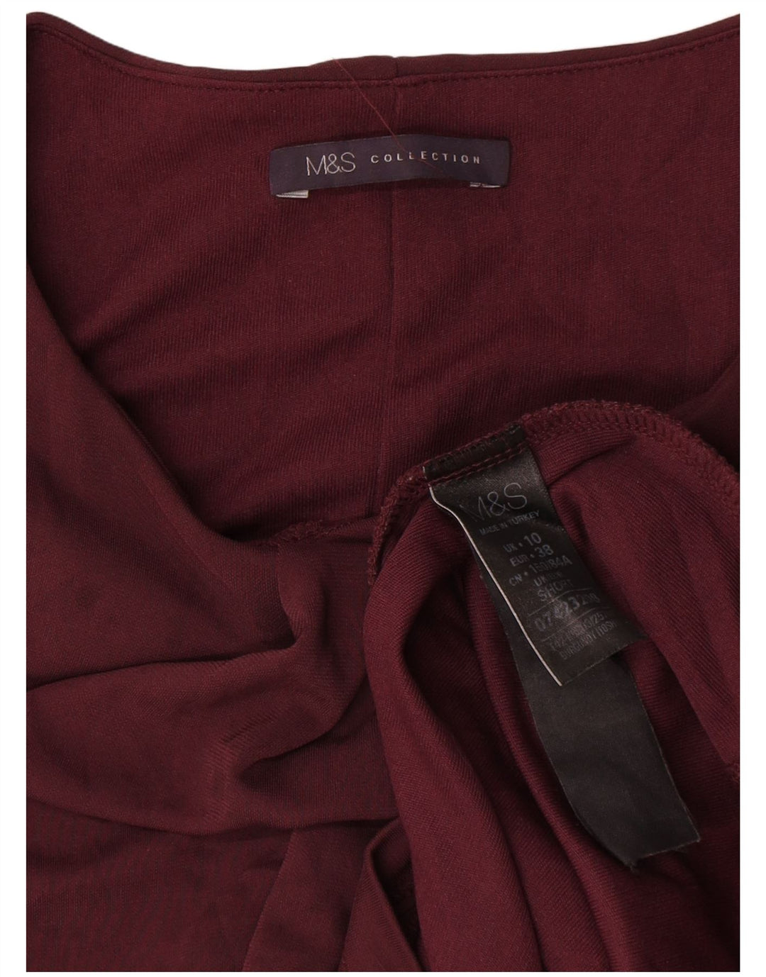 Abito a trapezio a maniche lunghe da donna Marks & Spencer UK 10 piccolo bordeaux