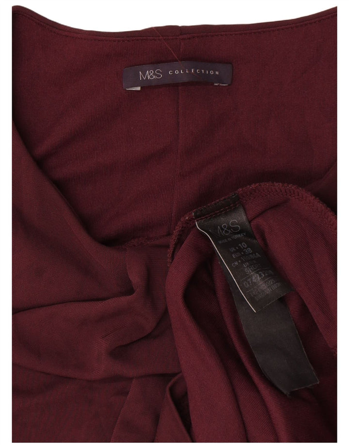 Abito a trapezio a maniche lunghe da donna Marks & Spencer UK 10 piccolo bordeaux