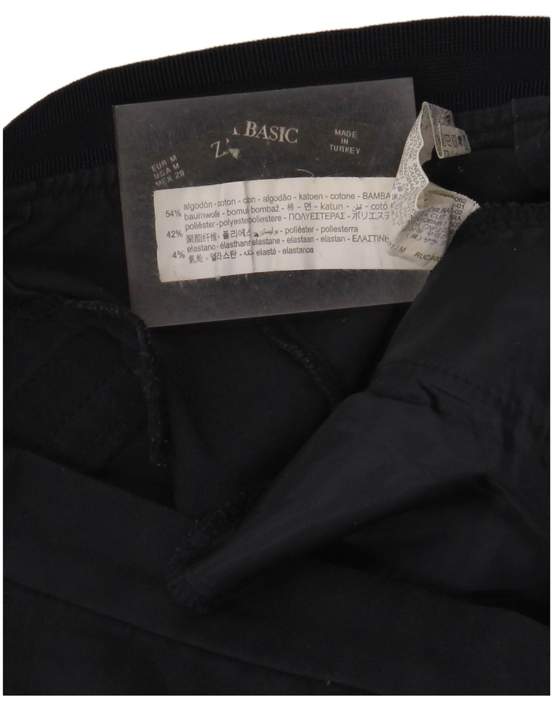 Pantaloni chino slim da donna ZARA medi W28 L27 cotone blu navy