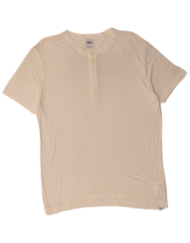 T-shirt Zara da uomo Top Large in viscosa bianca