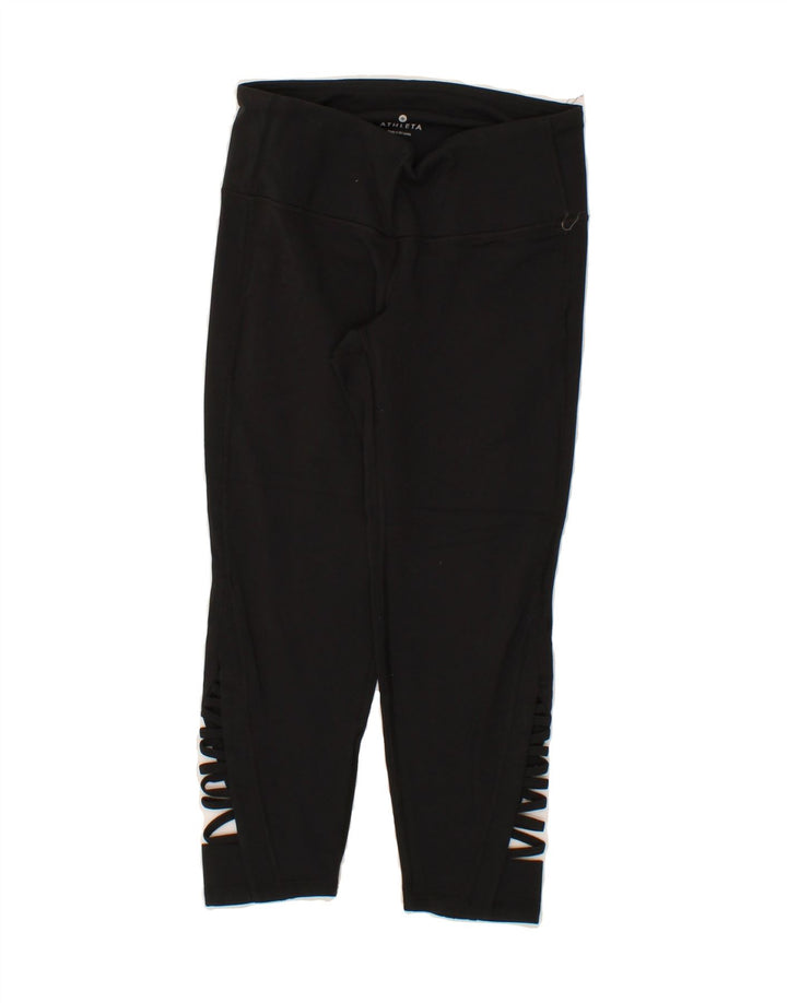 ATHLETA Womens Capri Leggings US 4 Small Black Nylon Vintage Athleta and Second-Hand Athleta from Messina Hembry 