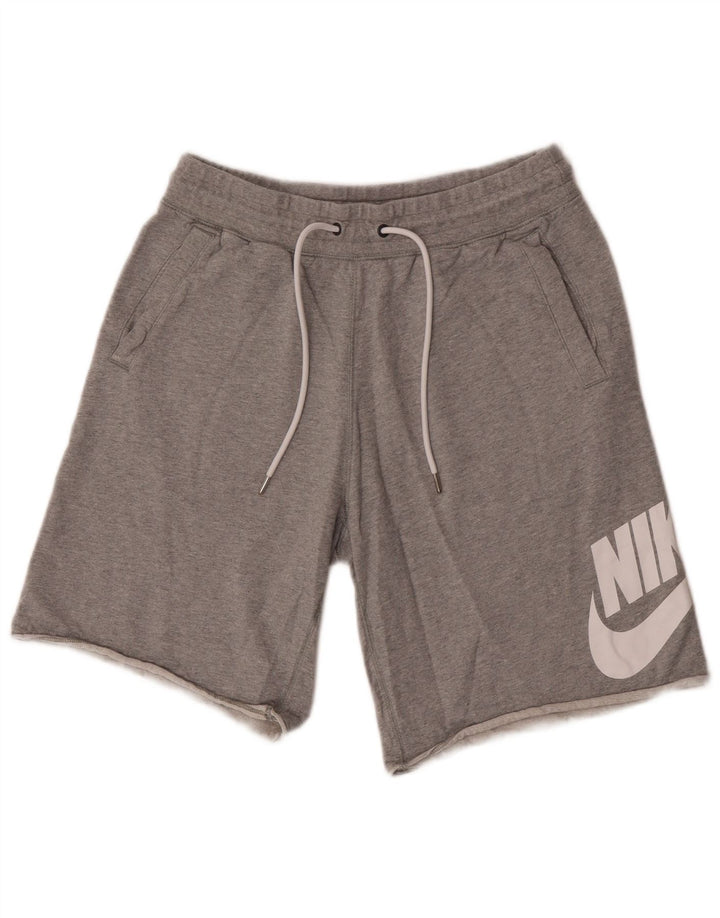 Pantaloncini sportivi Nike da uomo con grafica grande, cotone grigio
