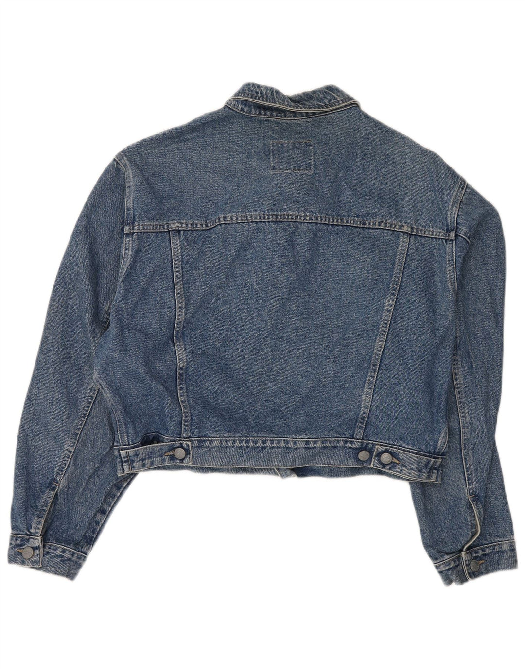 Giacca di jeans oversize corta da donna SISLEY UK 10 piccola in cotone blu