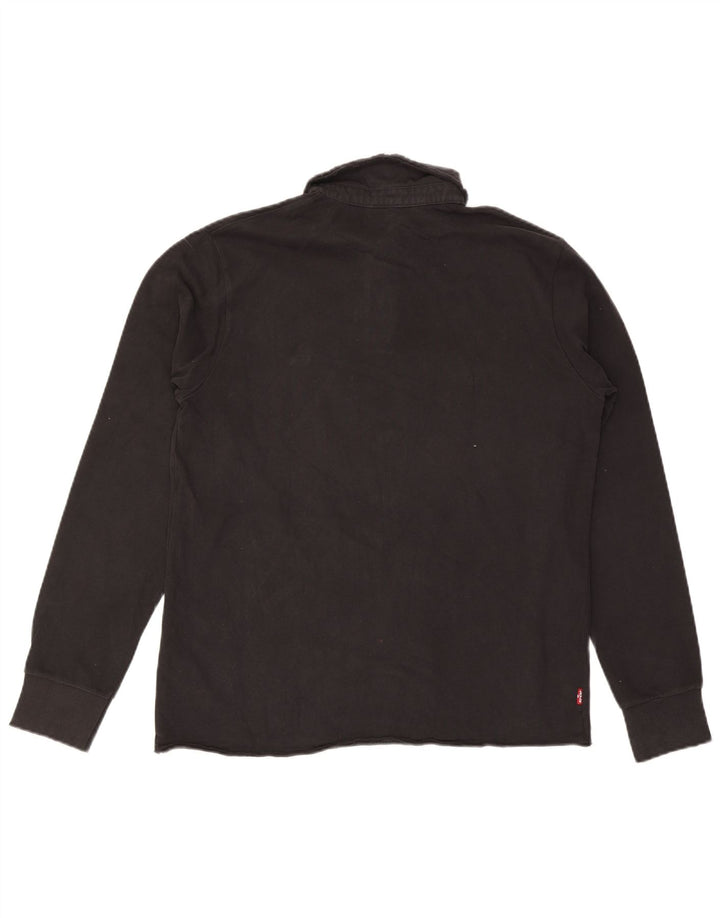 Polo Levi's da uomo a maniche lunghe grande in cotone nero