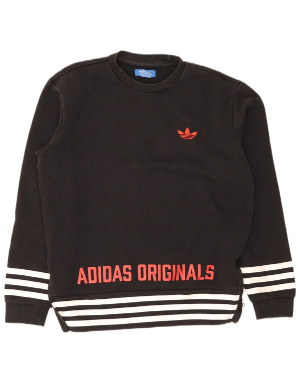 Felpa grafica da uomo Adidas Maglione piccolo cotone nero