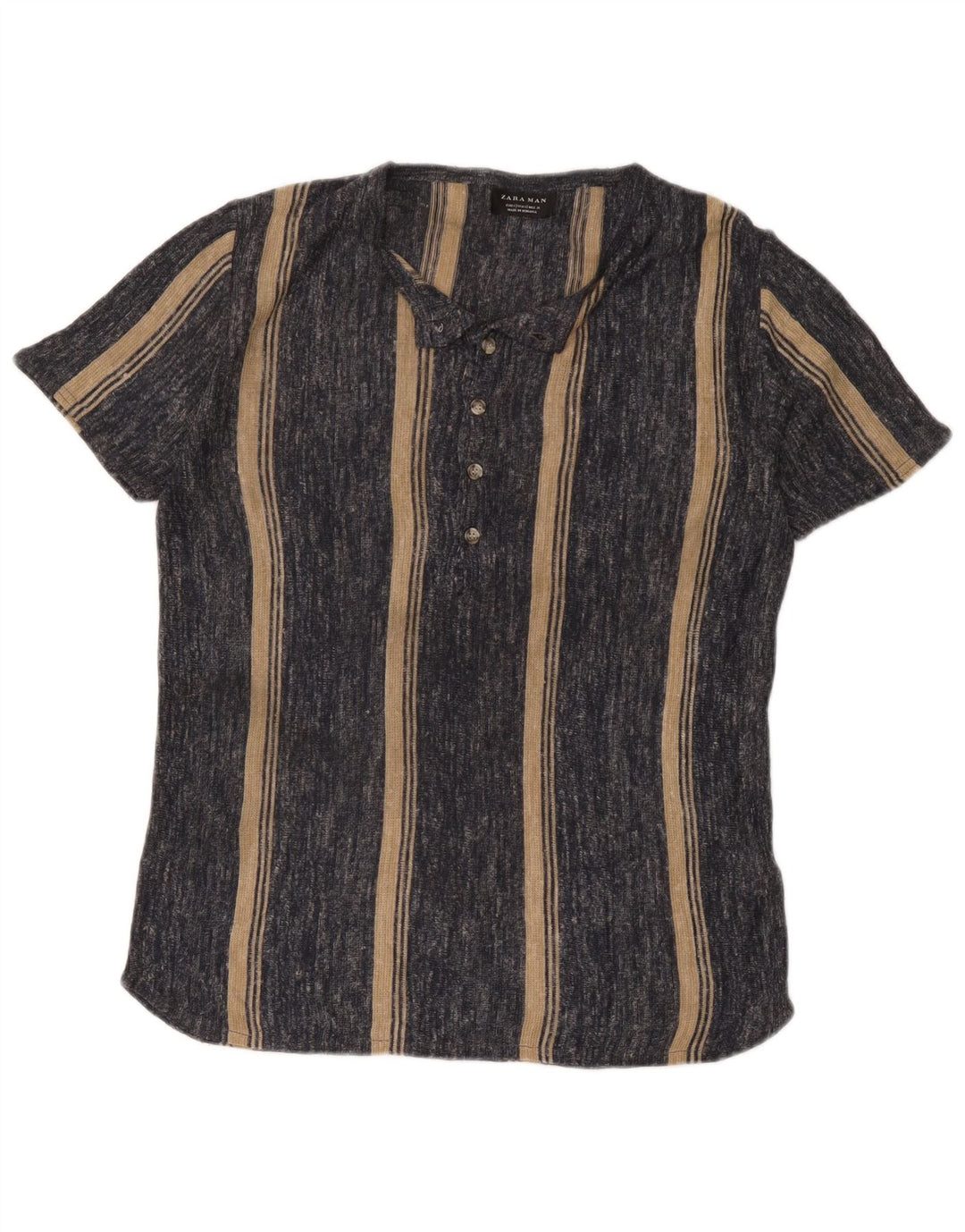 T-shirt Zara da uomo Top piccola in acrilico a righe grigie