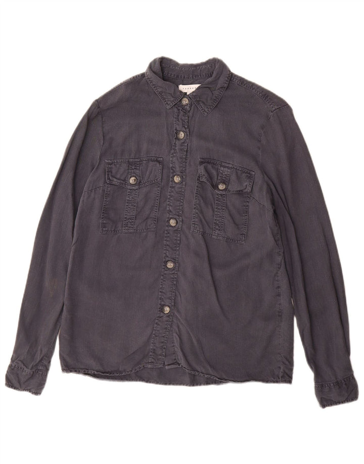 Camicia da donna Topshop UK 8 Small Tencel grigio