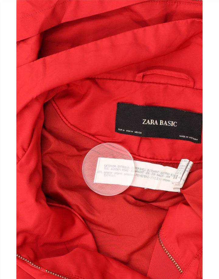 Giubbotto bomber con cappuccio da donna Zara UK 14 poliestere rosso medio
