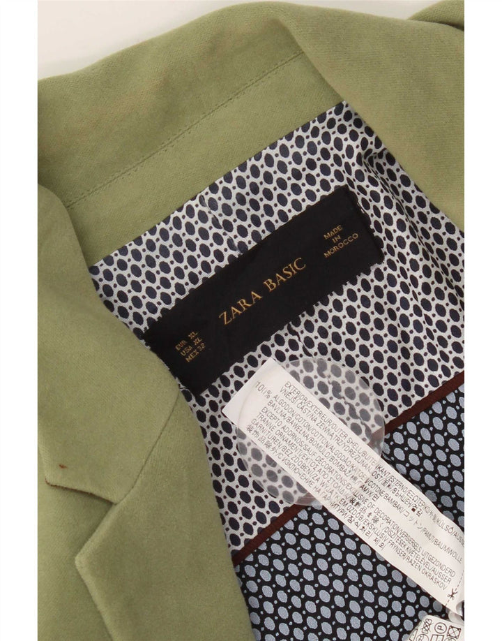 Giacca blazer da donna a 1 bottone Zara UK 18 XL cotone verde