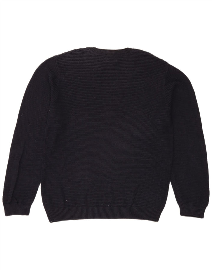 Maglione maglione girocollo da uomo Marks & Spencer vestibilità regolare grande blu navy