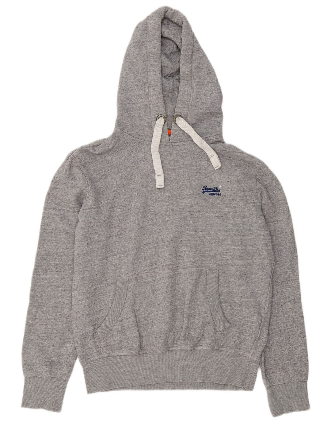Maglione con cappuccio da uomo Superdry grande cotone chiazzato grigio