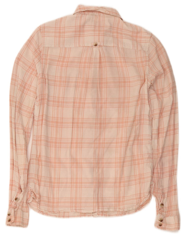 Camicia vestibilità classica da donna Fat Face UK 10 piccolo cotone scozzese rosa